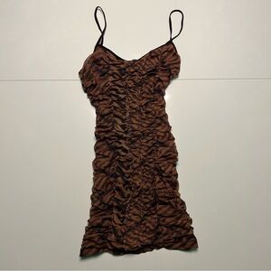 Brown Ruched Dress